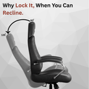 Zen Leatherette Executive Office Chair | High Back Revolving Chair with Integrated Lumbar Support | Ergonomic & Comfortable Seating | 3-Year Warranty | Adjustable Height |