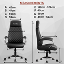 Zen Leatherette Executive Office Chair | High Back Revolving Chair with Integrated Lumbar Support | Ergonomic & Comfortable Seating | 3-Year Warranty | Adjustable Height |