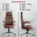 Zen Leatherette Executive Office Chair | High Back Revolving Chair with Integrated Lumbar Support | Ergonomic & Comfortable Seating | 3-Year Warranty | Adjustable Height |