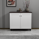 beAAtho Luno | Multipurpose Storage Rack – Plain Moulded Doors | Anti-Termite Engineered Wood | DIY Assembly | Walnut White