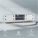 beAAtho Vivid Modern TV Unit – Wooden Entertainment Stand with Storage & Cable Management | Asian White