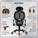 Leo Ergonomically Adjustable Executive High Back Mesh Home & Office Revolving Chair with 3 Years Warranty