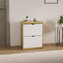 beAAtho® Zento Shoe Cabinet with Tilt-Out Drawers | 2 DOOR | Modern Wooden Shoe Organizer for Home & Office | Durable & Elegant | DIY |