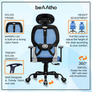 Leo Ergonomically Adjustable Executive High Back Mesh Home & Office Revolving Chair with 3 Years Warranty