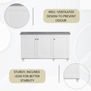 beAAtho Luno | Multipurpose Storage Rack – Plain Moulded Doors | Anti-Termite Engineered Wood | DIY Assembly | Asian White