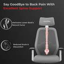 Vertex High-Back Ergonomic Office Mesh Chair 3-Years Warranty – 2D Adjustable Headrest, Armrest & Lumbar Support, Heavy-Duty Metal Chrome Wheelbase-(DIY-Do It Yourself) White-Grey