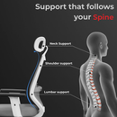 Vertex High-Back Ergonomic Office Mesh Chair 3-Years Warranty – 2D Adjustable Headrest, Armrest & Lumbar Support, Heavy-Duty Metal Chrome Wheelbase-(DIY-Do It Yourself) White-Grey