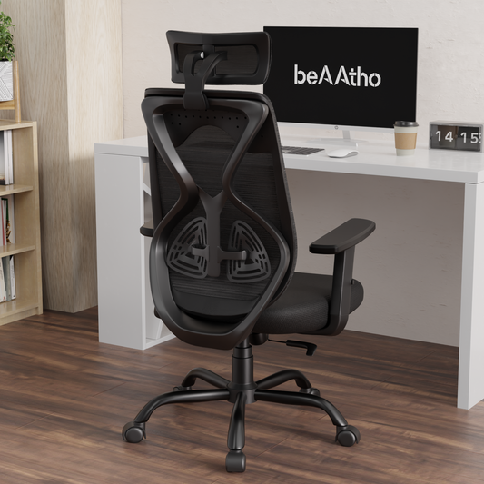 Dusk Ergonomic High Back Mesh Office Chair | Adjustable Lumbar Support, Adjustable Armrests,| Home Office Desk Chair, 3 Years Warranty