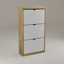 beAAtho® Zento Shoe Cabinet with Tilt-Out Drawers | 3 DOOR | Modern Wooden Shoe Organizer for Home & Office | Durable & Elegant | DIY |