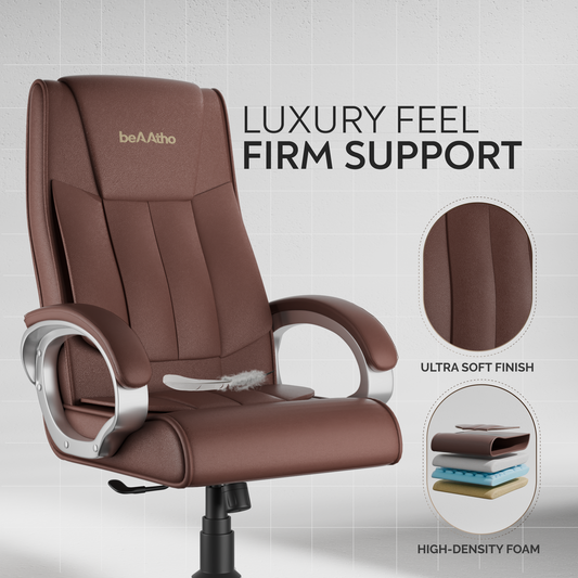 Berlin Orthopedic Boss Chair -3-Year Warranty | Breathable Executive Office Chair | Ergonomic High- Back Chair-Cushioned Seat & Armrests | Metal Base.
