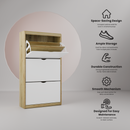 beAAtho® Zento Shoe Cabinet with Tilt-Out Drawers | 3 DOOR | Modern Wooden Shoe Organizer for Home & Office | Durable & Elegant | DIY |