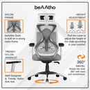 Dusk Ergonomic High Back Mesh Office Chair | Adjustable Lumbar Support, Adjustable Armrests,| Home Office Desk Chair, 3 Years Warranty