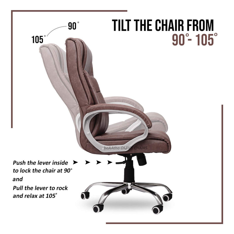 beAAtho® JS-31 High Back Executive | 3-Year Warranty | Office Revolving Chair/Director Chair/Boss Chair