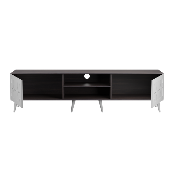beAAtho NEXA – Elegant Engineered Wood TV Unit with Closed & Open Storage | Walnut White