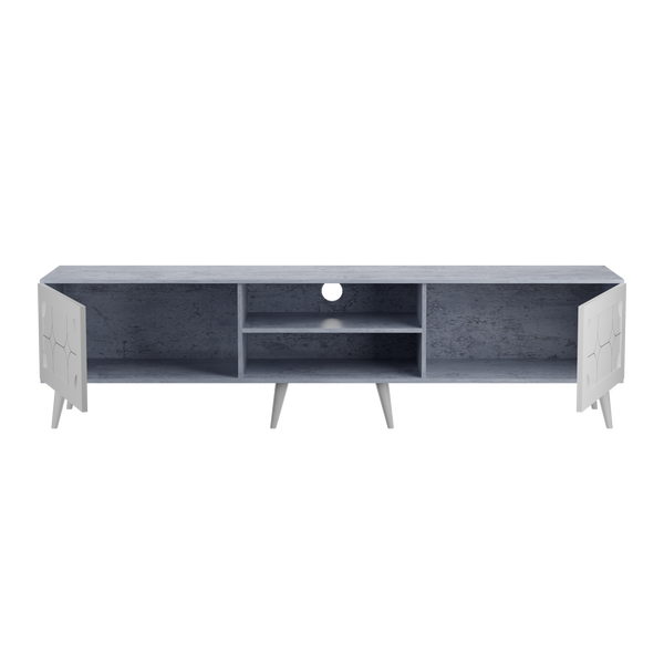beAAtho NEXA – Elegant Engineered Wood TV Unit with Closed & Open Storage | Asian White