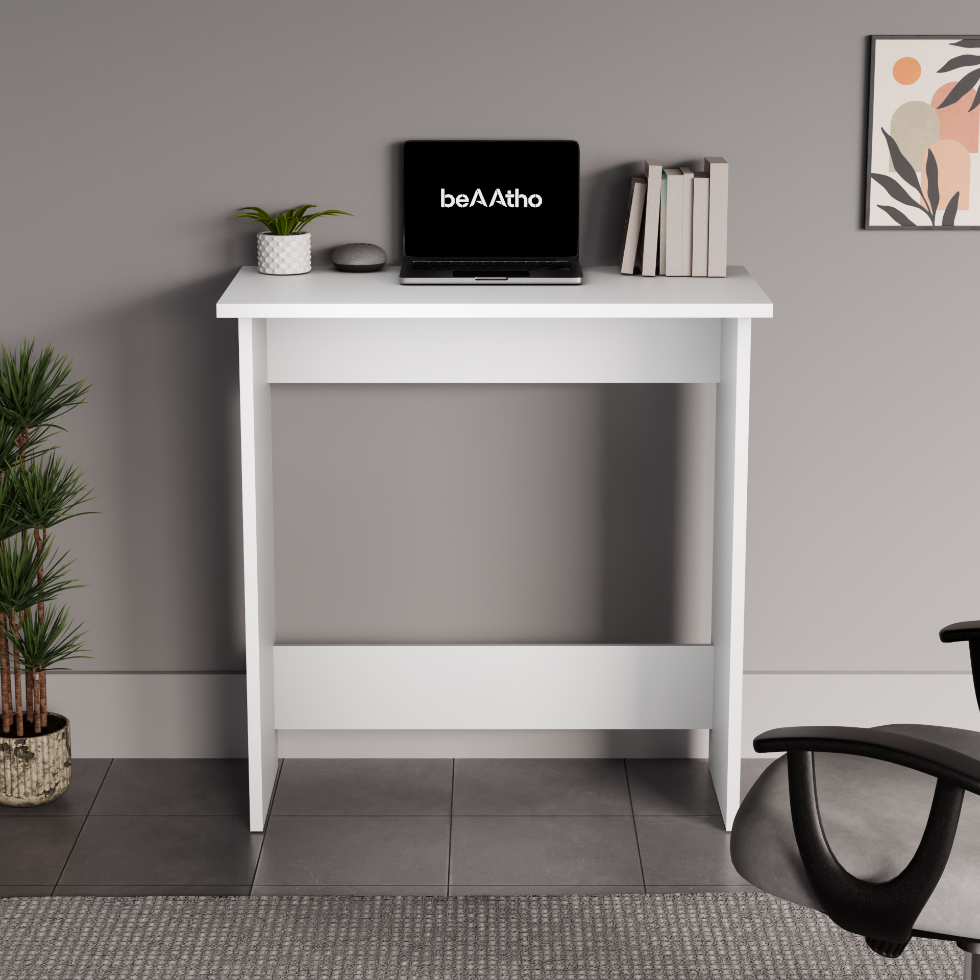beAAtho Apex Desk for Home Office & Study | Multipurpose Engineered Wood Table with Spacious Top,Premium Finish, Sturdy Legs & Easy DIY Assembly (Brown)
