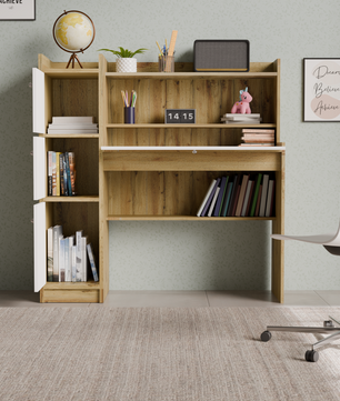 beAAtho Altex Office/Study Desk for Adults, Students, Professionals with 3 cabinets, 3 Shelves, Engineered Wood, Anti-Termite Desk for Office & Work from Home-Wfh (DIY)