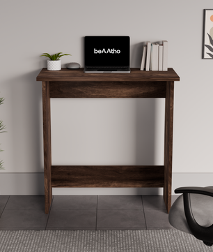 beAAtho Apex Desk for Home Office & Study | Multipurpose Engineered Wood Table with Spacious Top,Premium Finish, Sturdy Legs & Easy DIY Assembly (Brown)