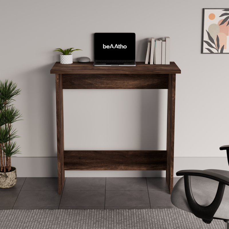 beAAtho Apex Desk for Home Office & Study | Multipurpose Engineered Wood Table with Spacious Top,Premium Finish, Sturdy Legs & Easy DIY Assembly (Brown)