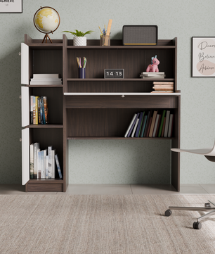 beAAtho Altex Office/Study Desk for Adults, Students, Professionals with 3 cabinets, 3 Shelves, Engineered Wood, Anti-Termite Desk for Office & Work from Home-Wfh (DIY)