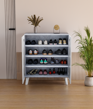 beAAtho Brisk 2-Door Engineered Wood Multipurpose Storage Rack, Anti-Termite Treated Shoe, Book & Utility Organizer- DIY