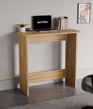 beAAtho Apex Desk for Home Office & Study | Multipurpose Engineered Wood Table with Spacious Top,Premium Finish, Sturdy Legs & Easy DIY Assembly (Brown)