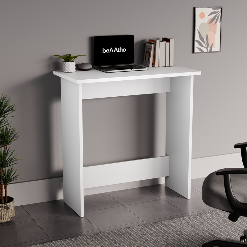 beAAtho Apex Desk for Home Office & Study | Multipurpose Engineered Wood Table with Spacious Top,Premium Finish, Sturdy Legs & Easy DIY Assembly (Brown)