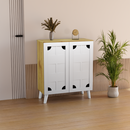 beAAtho Brisk 2-Door Engineered Wood Multipurpose Storage Rack, Anti-Termite Treated Shoe, Book & Utility Organizer- DIY