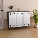 beAAtho Brisk 3-Door Engineered Wood Multipurpose Storage Rack, Anti-Termite Treated Shoe, Book & Utility Organizer- DIY