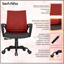 beAAtho Verona Mesh Chair | 3-Year Limited Warranty | Sturdy Nylon base Mesh Revolving Office Chair