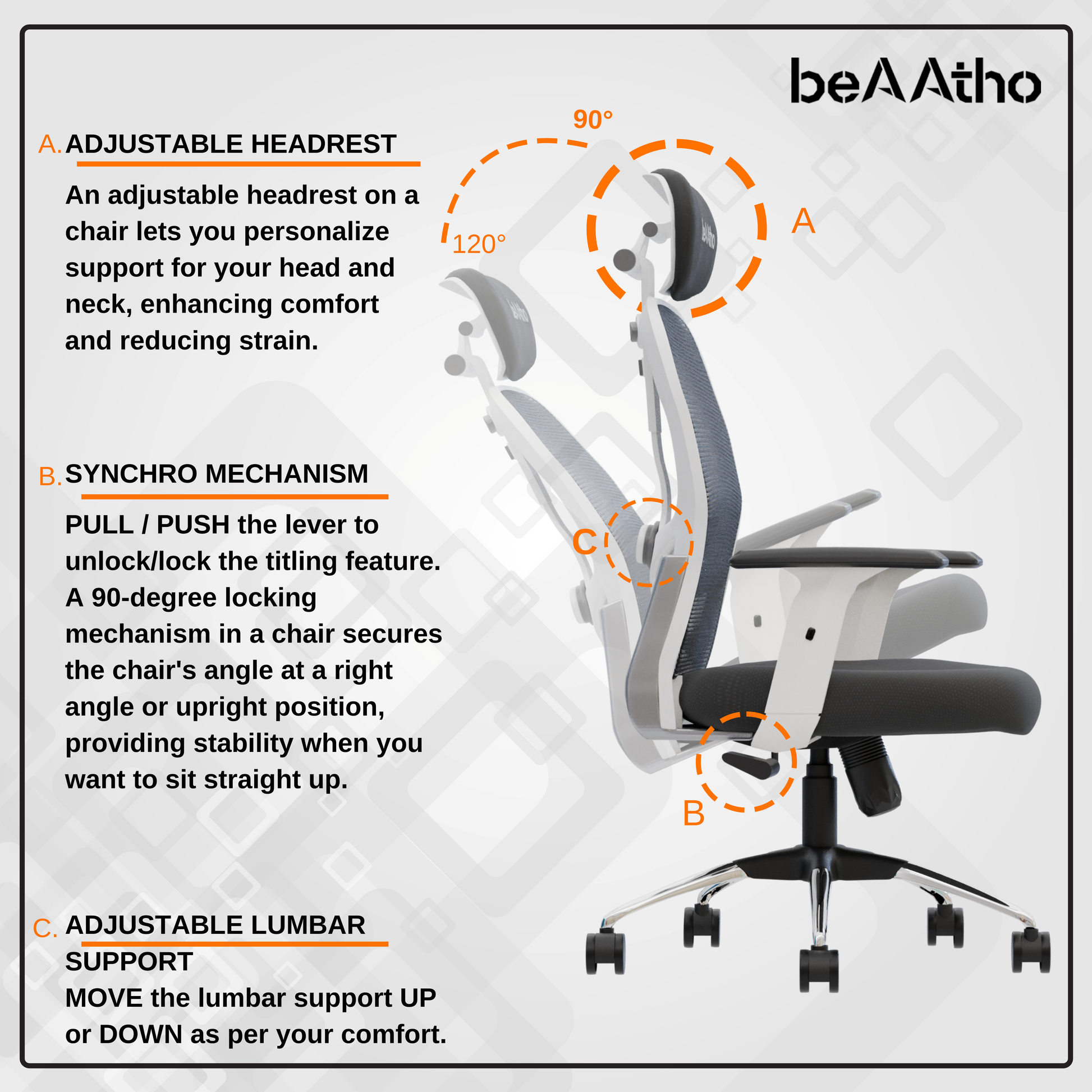 Leo Ergonomically Adjustable Executive High Back Mesh Home & Office Revolving Chair with 3 Years Warranty