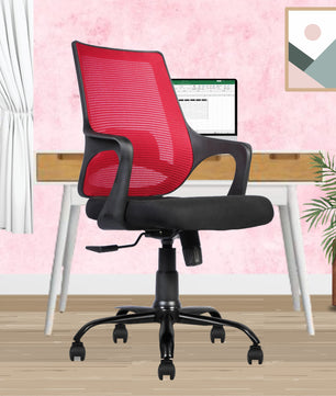 Grace Ergonomic Mesh Mid Back | 3-Year Warranty | Revolving Study Office Chair with Heavy Duty Metal Base
