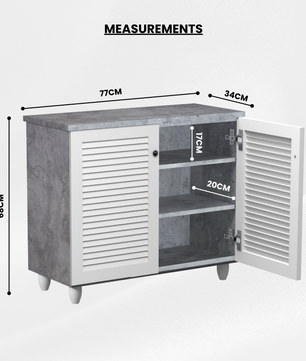 beAAtho Orion Multipurpose Storage Rack | DIY Engineered Wood Cabinet | Anti-Termite Treated | Shoe, Book & Utility Organizer | Ashen White