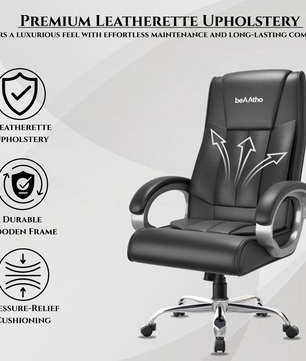 Berlin Orthopedic Boss Chair -3-Year Warranty | Breathable Executive Office Chair | Ergonomic High- Back Chair-Cushioned Seat & Armrests | Metal Base.