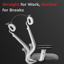 Vertex High-Back Ergonomic Office Mesh Chair 3-Years Warranty – 2D Adjustable Headrest, Armrest & Lumbar Support, Heavy-Duty Metal Chrome Wheelbase-(DIY-Do It Yourself) White-Grey