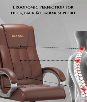 Berlin Orthopedic Boss Chair -3-Year Warranty | Breathable Executive Office Chair | Ergonomic High- Back Chair-Cushioned Seat & Armrests | Metal Base.
