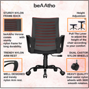 beAAtho Verona Mesh Chair | 3-Year Limited Warranty | Sturdy Nylon base Mesh Revolving Office Chair