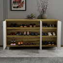 beAAtho Luno | Multipurpose Storage Rack – Plain Moulded Doors | Anti-Termite Engineered Wood | DIY Assembly | Wonton Oak - Beige