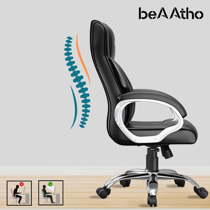 beAAtho® Oxford High Back Executive | 3-Year Warranty | Office Revolving Chair