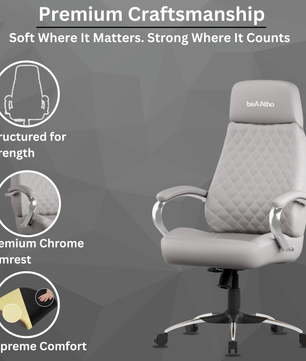 Zen Leatherette Executive Office Chair | High Back Revolving Chair with Integrated Lumbar Support | Ergonomic & Comfortable Seating | 3-Year Warranty | Adjustable Height |