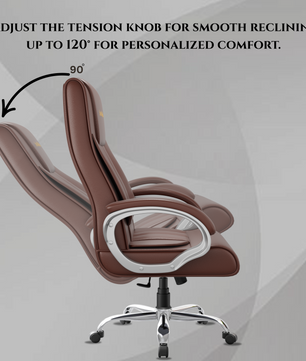 Berlin Orthopedic Boss Chair -3-Year Warranty | Breathable Executive Office Chair | Ergonomic High- Back Chair-Cushioned Seat & Armrests | Metal Base.