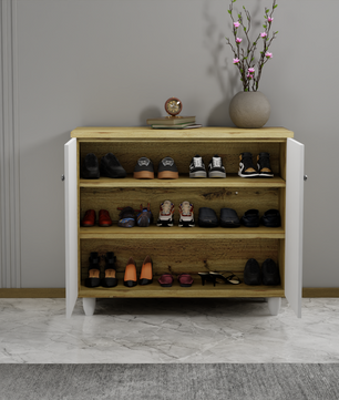 beAAtho Orion Multipurpose Storage Rack | DIY Engineered Wood Cabinet | Anti-Termite Treated | Shoe, Book & Utility Organizer | Wotan Oak - Beige