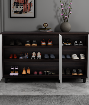 beAAtho Luno | Multipurpose Storage Rack – Plain Moulded Doors | Anti-Termite Engineered Wood | DIY Assembly | Walnut White