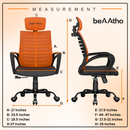 beAAtho Verona Mesh Chair | 3-Year Limited Warranty | Sturdy Nylon base Mesh Revolving Office Chair