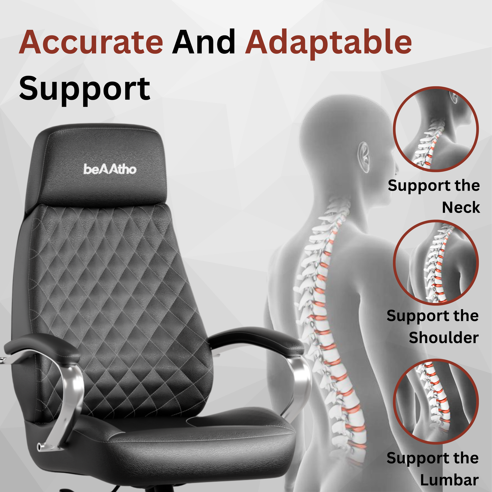 Zen Leatherette Executive Office Chair | High Back Revolving Chair with Integrated Lumbar Support | Ergonomic & Comfortable Seating | 3-Year Warranty | Adjustable Height |