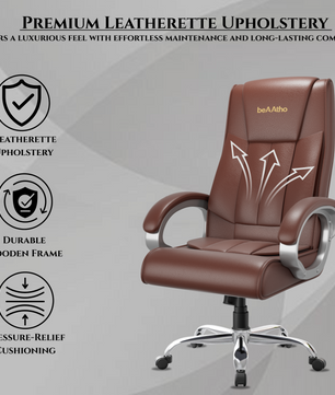 Berlin Orthopedic Boss Chair -3-Year Warranty | Breathable Executive Office Chair | Ergonomic High- Back Chair-Cushioned Seat & Armrests | Metal Base.