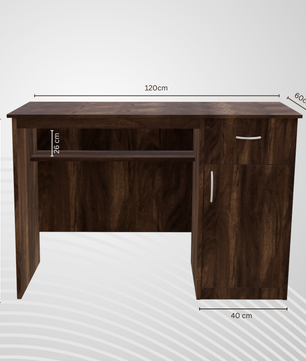 beAAtho Fusion Work & Study Desk for Home & Office with Under-Desk Storage Shelf, Drawer & Cabinet, 17mm Engineered Wood, Computer/Writing Desk for Adults & Students with 3 Year Warranty (Beige)
