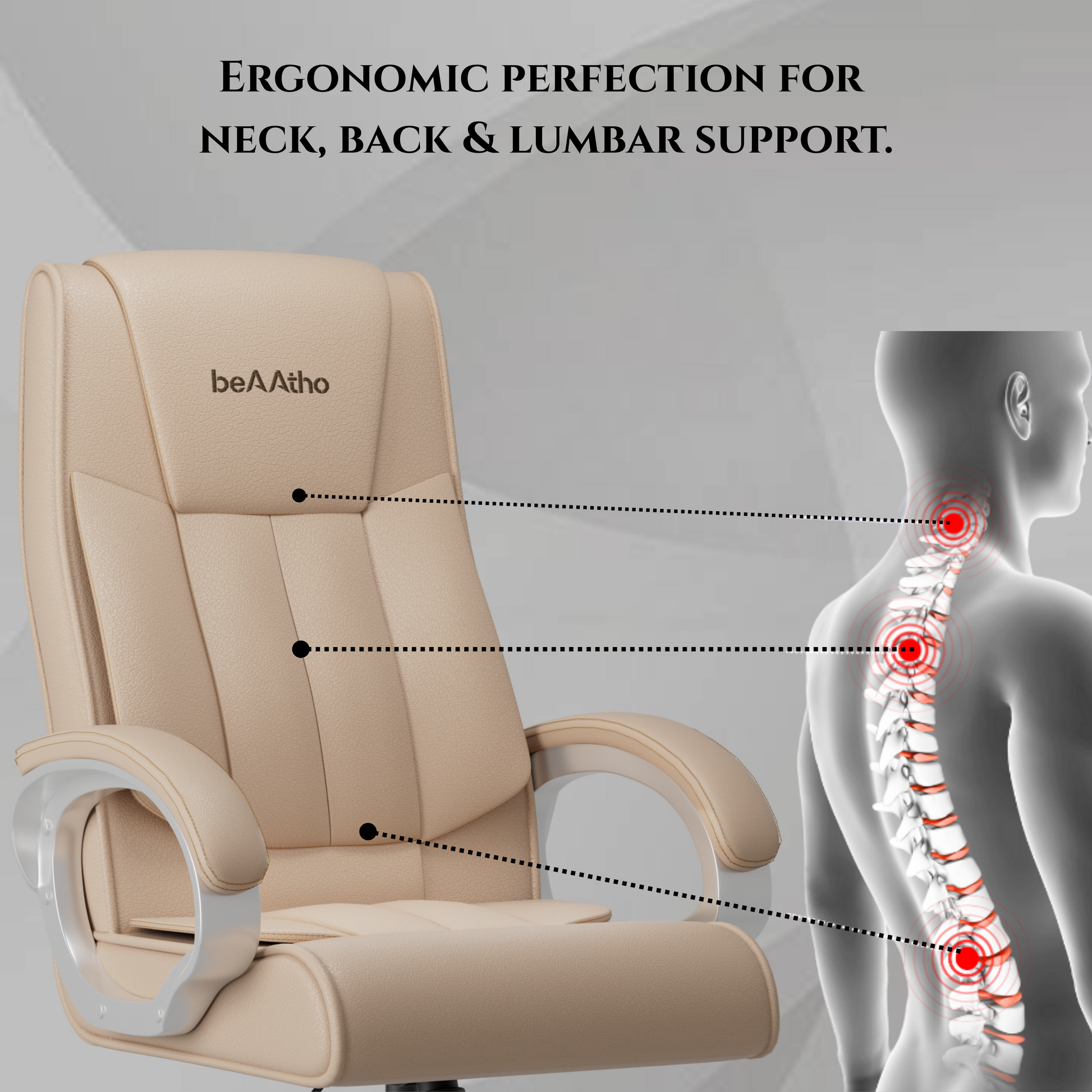 Berlin Orthopedic Boss Chair -3-Year Warranty | Breathable Executive Office Chair | Ergonomic High- Back Chair-Cushioned Seat & Armrests | Metal Base.