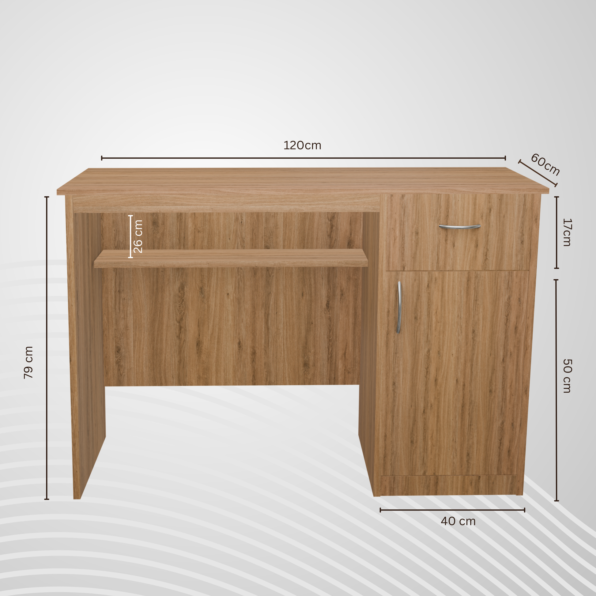 beAAtho Fusion Work & Study Desk for Home & Office with Under-Desk Storage Shelf, Drawer & Cabinet, 17mm Engineered Wood, Computer/Writing Desk for Adults & Students with 3 Year Warranty (Beige)