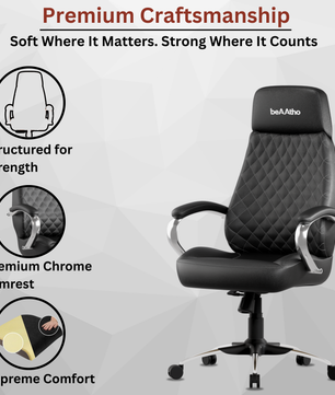 Zen Leatherette Executive Office Chair | High Back Revolving Chair with Integrated Lumbar Support | Ergonomic & Comfortable Seating | 3-Year Warranty | Adjustable Height |